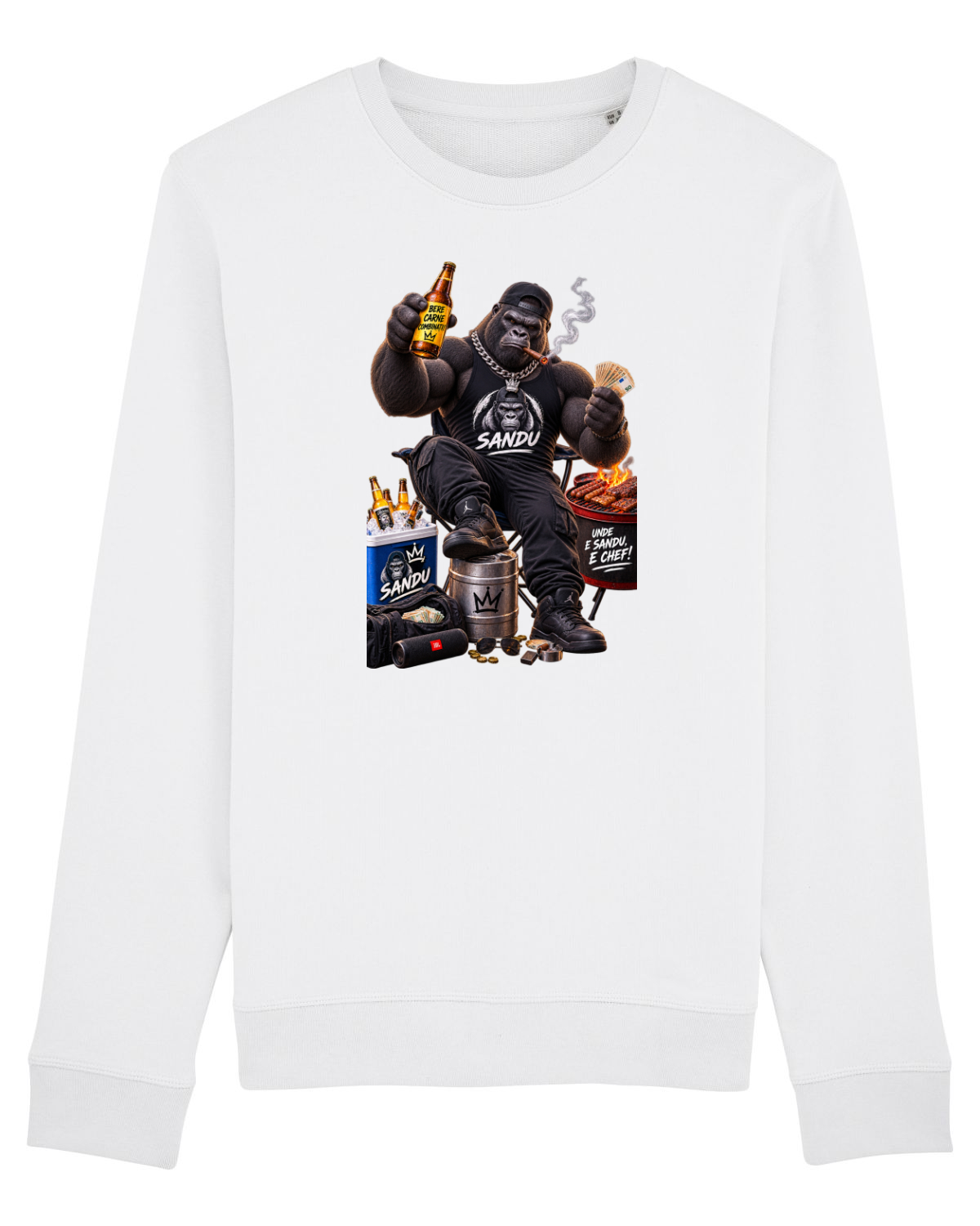 Bluză mânecă lungă Unisex Rise White
