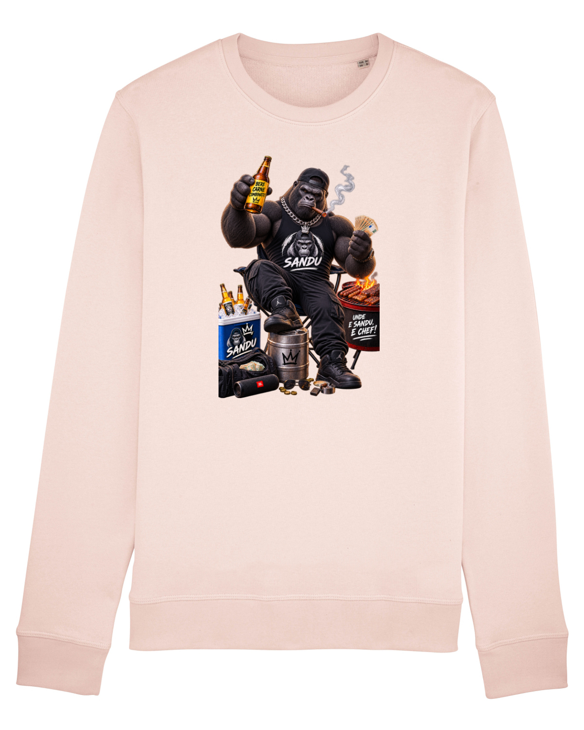 Bluză mânecă lungă Unisex Rise Candy Pink