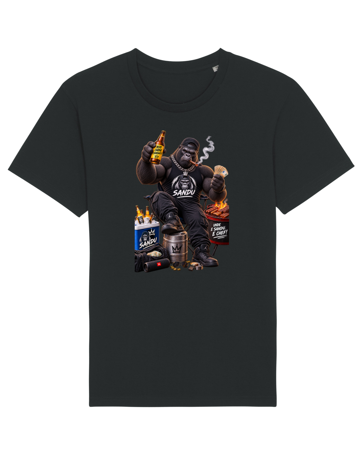Tricou mânecă scurtă Unisex Rocker Black