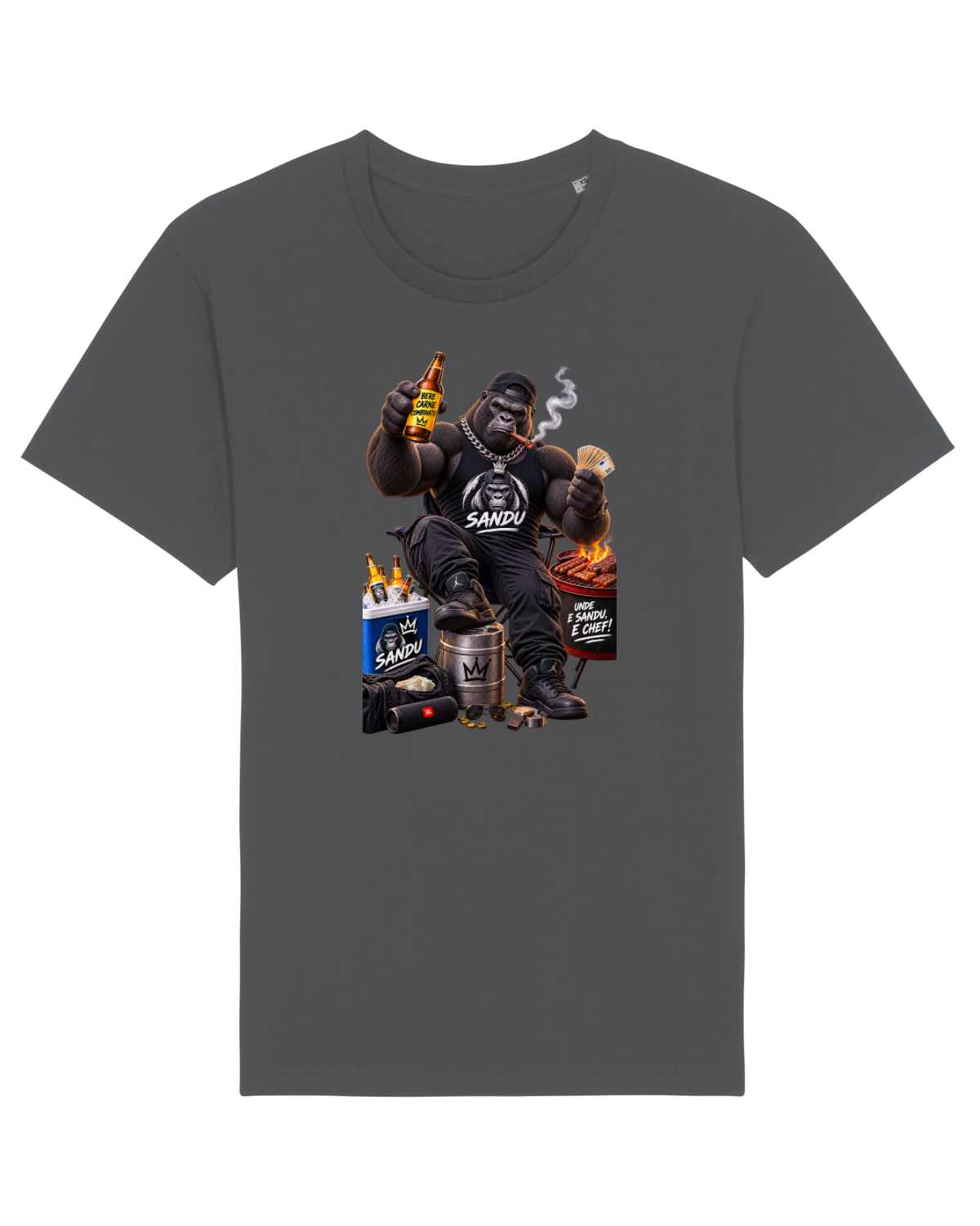 Tricou mânecă scurtă Unisex Rocker Anthracite