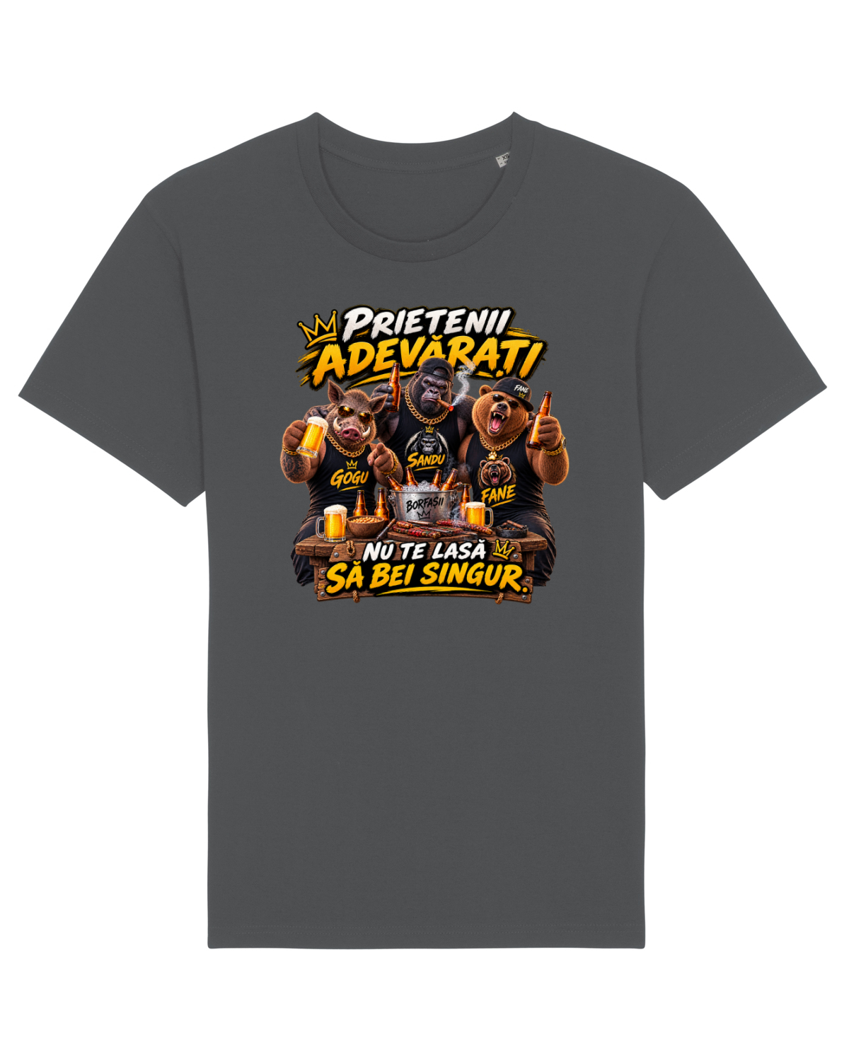 Tricou mânecă scurtă Unisex Rocker Anthracite