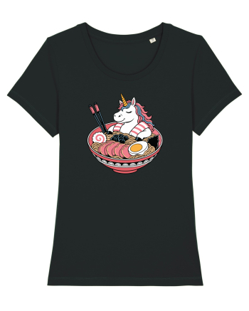 Unicorn Ramen Bowl Cute Japanese Food Noodles Chopsticks Black