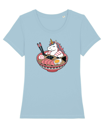 Unicorn Ramen Bowl Cute Japanese Food Noodles Chopsticks Sky Blue