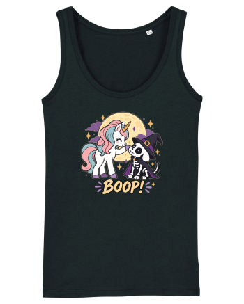 Cute Halloween Unicorn and Dog Friend Hopefulness Full Moon Black