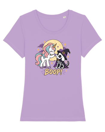 Cute Halloween Unicorn and Dog Friend Hopefulness Full Moon Lavender Dawn