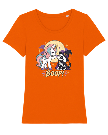Cute Halloween Unicorn and Dog Friend Hopefulness Full Moon Bright Orange