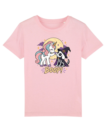 Cute Halloween Unicorn and Dog Friend Hopefulness Full Moon Cotton Pink