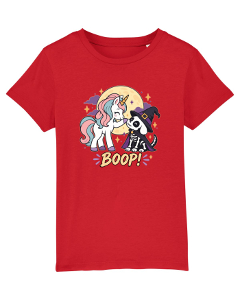 Cute Halloween Unicorn and Dog Friend Hopefulness Full Moon Red