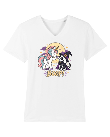 Cute Halloween Unicorn and Dog Friend Hopefulness Full Moon White