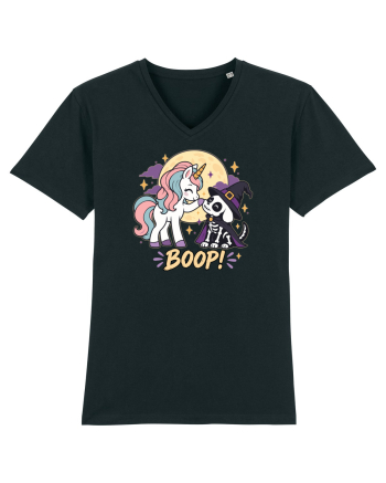Cute Halloween Unicorn and Dog Friend Hopefulness Full Moon Black