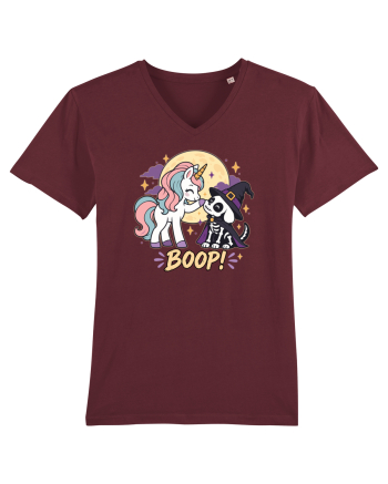 Cute Halloween Unicorn and Dog Friend Hopefulness Full Moon Burgundy