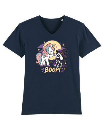 Cute Halloween Unicorn and Dog Friend Hopefulness Full Moon French Navy