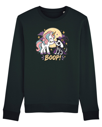 Cute Halloween Unicorn and Dog Friend Hopefulness Full Moon Black