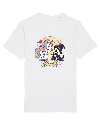 Cute Halloween Unicorn and Dog Friend Hopefulness Full Moon White