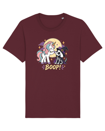 Cute Halloween Unicorn and Dog Friend Hopefulness Full Moon Burgundy