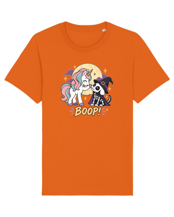 Cute Halloween Unicorn and Dog Friend Hopefulness Full Moon Bright Orange