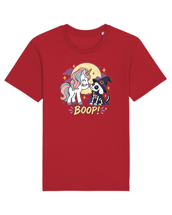 Cute Halloween Unicorn and Dog Friend Hopefulness Full Moon Red