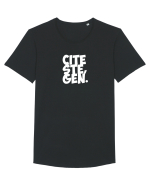 Citește, gen (alb) Tricou mânecă scurtă guler larg Bărbat Skater