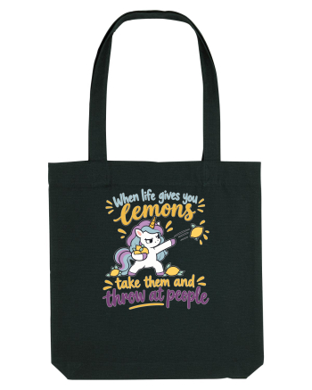 Funny Unicorn When Life Gives You Lemons Sarcastic Humor Black