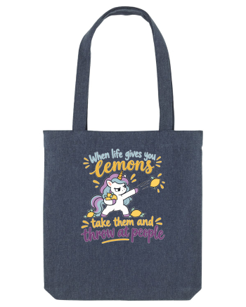 Funny Unicorn When Life Gives You Lemons Sarcastic Humor Midnight Blue