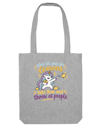 Funny Unicorn When Life Gives You Lemons Sarcastic Humor Heather Grey