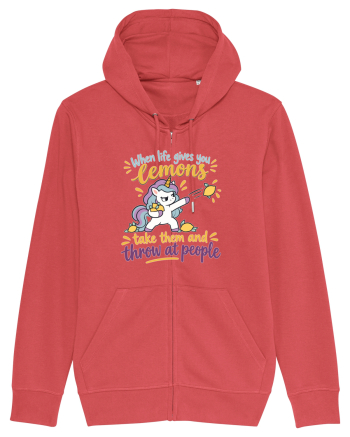 Funny Unicorn When Life Gives You Lemons Sarcastic Humor Carmine Red