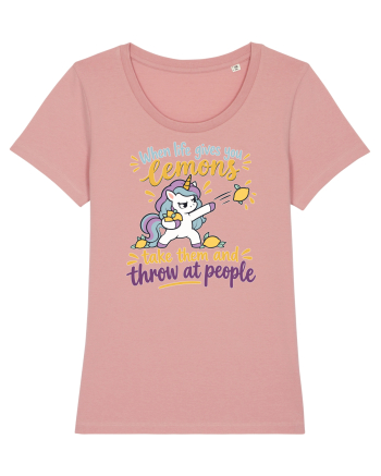 Funny Unicorn When Life Gives You Lemons Sarcastic Humor Canyon Pink