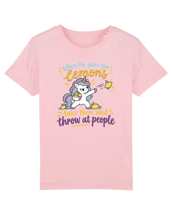 Funny Unicorn When Life Gives You Lemons Sarcastic Humor Cotton Pink