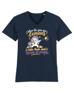 Funny Unicorn When Life Gives You Lemons Sarcastic Humor Tricou mânecă scurtă guler V Bărbat Presenter