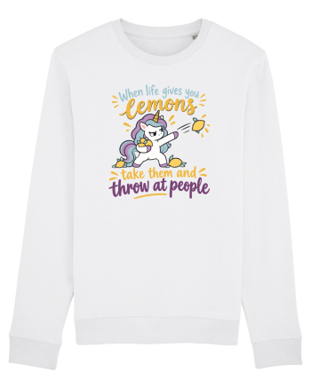 Funny Unicorn When Life Gives You Lemons Sarcastic Humor White