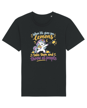 Funny Unicorn When Life Gives You Lemons Sarcastic Humor Black