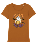 Boo-Nana Halloween Ghost Banana Funny Spooky Costume Party Tricou mânecă scurtă guler larg fitted Damă Expresser