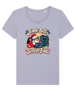 Jingle Xmas Bells Server Fails IT Support Santa Christmas Tricou mânecă scurtă guler larg fitted Damă Expresser