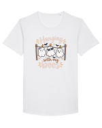 Hanging With My Boo Funny Ghost Halloween Ghosts Clothesline Tricou mânecă scurtă guler larg Bărbat Skater