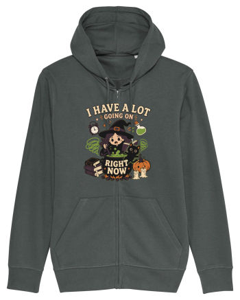 Funny Introvert Halloween Witch in a Overwhelmed Busy Night Anthracite
