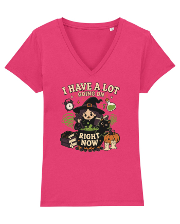 Funny Introvert Halloween Witch in a Overwhelmed Busy Night Raspberry