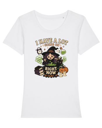 Funny Introvert Halloween Witch in a Overwhelmed Busy Night White