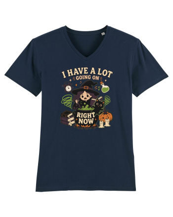 Funny Introvert Halloween Witch in a Overwhelmed Busy Night French Navy