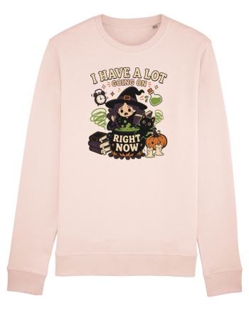 Funny Introvert Halloween Witch in a Overwhelmed Busy Night Candy Pink