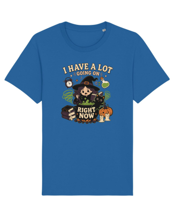 Funny Introvert Halloween Witch in a Overwhelmed Busy Night Royal Blue