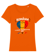 România e acasă oriunde m-aș afla  Tricou mânecă scurtă guler larg fitted Damă Expresser