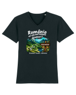 România.... Transfăgărășan  Tricou mânecă scurtă guler V Bărbat Presenter