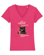 Fără cafea...nu funcționeaz Tricou mânecă scurtă guler V Damă Evoker