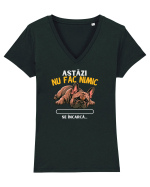 Azi nu fac nimic  Tricou mânecă scurtă guler V Damă Evoker