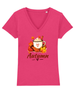 Autumn  Tricou mânecă scurtă guler V Damă Evoker