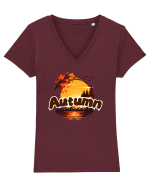 Autumn  Tricou mânecă scurtă guler V Damă Evoker