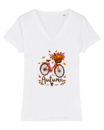 Autumn  Tricou mânecă scurtă guler V Damă Evoker