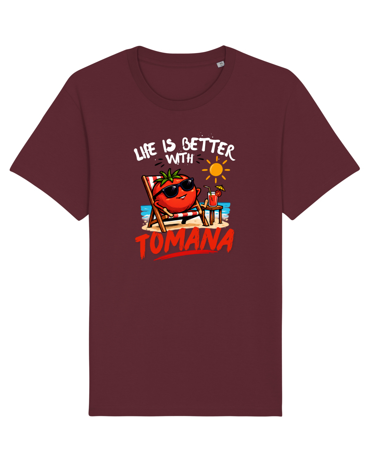Tricou mânecă scurtă Unisex Rocker Burgundy