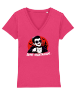 Sunt vegetarian.... Tricou mânecă scurtă guler V Damă Evoker