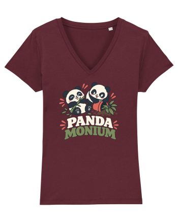 Funny Panda Humor Bamboos Pandas Lover Cute Animal Pun Burgundy